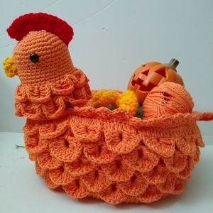 Egg basket, handmade chicken basket